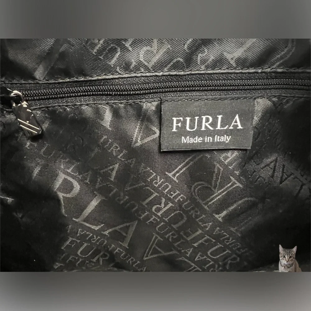 Furla Suede Hobo Bag, Black/Grey - Picture 10 of 11